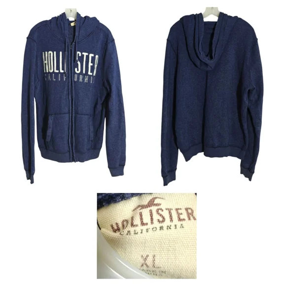Hollister Navy Zip-Up Hoodie - Picture 1 of 1